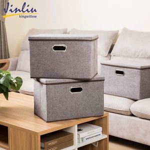 Lớn linen vải có thể gập lại các tông lưu trữ Thùng với có thể tháo rời nắp tùy chỉnh Linen Organizer Linen lưu trữ <span class=keywords><strong>container</strong></span> - Product Image 5