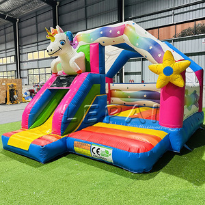 Structure gonflable commerciale Unicom avec toboggan intégré, en bâche PVC pour extérieur - Product Image 3