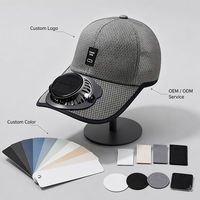 Casquette de baseball solaire avec ventilateur intégré UPF50+ Protection solaire Chapeau rafraîchissant en maille Rechargeable par USB Visière avec ventilateur détachable pour activités de plein air, pêche et cyclisme