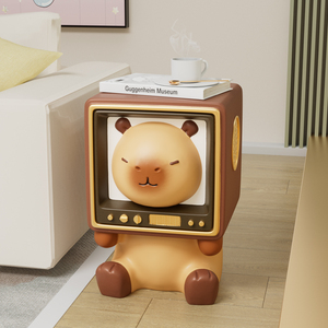 Cute Capybara <b>Side</b> <b>Table</b> Retro TV Design Nightstand Creative <b>Sofa</b> <b>End</b> <b>Table</b> Living Room Bedroom Decor - Product Image 1