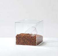 TOYIN Ensemble de bacs de rangement modernes et écologiques pour aliments pour animaux de compagnie avec couvercle et pelle, conteneur en plastique pour friandises pour chiens et chats