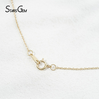10 Ayar Sarı Beyaz Altın 40+5cm Yuvarlak Brilyant Kesim 0.5CT 1.0CT 1.5CT HPHT CVD DEF VS Laboratuvarda Yetiştirilmiş Elmaslar IGI Mücevher Kolyeler