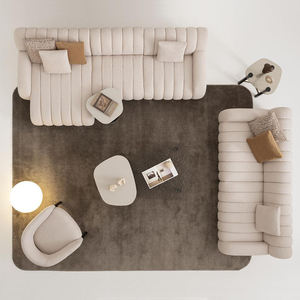 Cómodo Sofá Seccional Cuadrado para Sala de Estar, Chaise Longue Moderno Tapizado en Tela de Terciopelo, Personalizable para el Hogar y la Escuela - Product Image 2