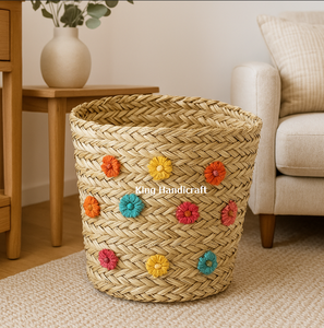 Vietnam Cheap Price Vintage Durable Seagrass Storage <b>Basket</b>, Multi Color <b>Basket</b> for Kids Toy Organization - Product Image 3