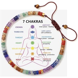 Pulsera Tejida a Mano con Colores del Arcoíris, Estilo Bohemio, Siete Vetas, Piedra Natural, Ajustable para Mujer - Product Image 1
