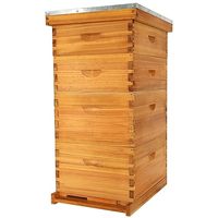 Neuer Wachsbeschichteter 4-Schichtiger Langstroth China-Fichten-Holz-Bienenstock Honigbox Modell B-7L Komplettset 35kg mit 1 Jahr Garantie für Landwirtschaftliche Nutzung