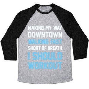 Making My Way Downtown I Should Workout Unisex Tri-Blend <b>Baseball</b> <b>Tee</b> - Product Image 2