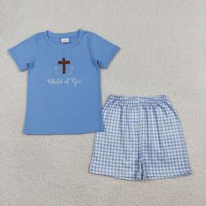 Conjunto de Ropa para Niños Pequeños con Bordado de Conejo de Pascua RTS, Ropa para Hermanos, Nuevos Estilos - Product Image 2