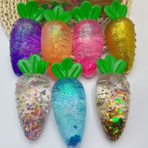 Jouets anti-stress Squishy en forme de carotte à paillettes et sequins, à rebond lent, pour soulager le stress - Product Image 4