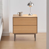 Table de chevet multifonctionnelle en bois massif, nouveau style, grain de bois, inspiration vintage, armoire de rangement italienne de luxe léger, table de nuit