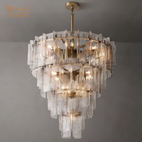 Lustre moderne de luxe à LED à hauteur réglable, style Murano, en verre, avec pendentif doré, décoration haut de gamme pour villa et salon