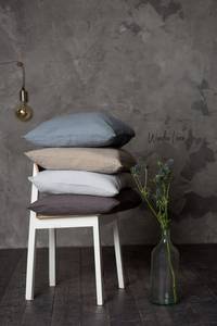 Ensemble de literie reine avec motif à carreaux taie d'oreiller en lin lavé doux fermeture à bouton technique tricotée naturelle délavée pour la maison - Product Image 5