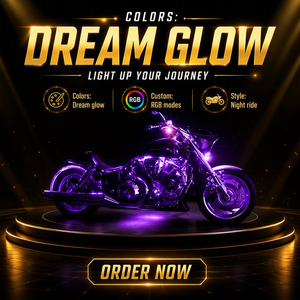 RGB <span class=keywords><strong>LED</strong></span> 오토바이 언더글로우 라이트 스트립 키트 장식 램프 세트 (커스텀 바이크 야간 디스플레이용) - Product Image 5