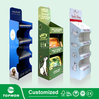 Supermarché personnalisé au détail Présentoir de produits pour animaux de compagnie Présentoir en carton Pop au sol Présentoir pour aliments pour chats et chiens