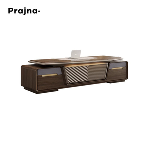 เฟอร์นิเจอร์สำนักงานรูปทรง CEO L หรูหราทันสมัยโต๊ะไม้สำหรับเจ้านายโต๊ะสำนักงานชุดโต๊ะทำงานผู้บริหาร - Product Image 6