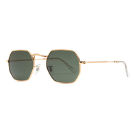 Lunettes de soleil unisexes UV400 hexagonales en acier inoxydable légères à monture complète, style classique et tendance