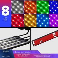 Kit d'éclairage d'ambiance RGB pour voiture, 1 à 4 unités, sans fil, interface USB, contrôle par application et télécommande rythmique