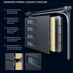 <span class=keywords><strong>Porte</strong></span> de <span class=keywords><strong>garage</strong></span> sectionnelle en aluminium, électrique, à enroulement, isolée thermiquement, étanche, pour villa et <span class=keywords><strong>garage</strong></span> - Product Image 5