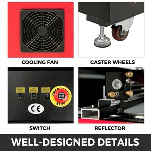 Máquina de corte y grabado láser SIHAO Deep Engraving 100W 9060 CO2 con controlador Ruida para madera plástica acrílica - Product Image 4