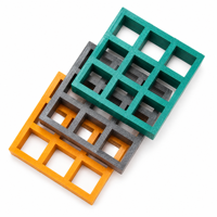 Grille de sol d'atelier en fibre de verre 38x38mm, panneau moulé en PRV résistant aux acides et aux alcalis, robuste et sur mesure