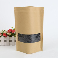 Pochettes d'emballage pour barrière de séchage et de scellement Sacs en papier kraft en mylar avec fenêtre transparente pour sacs en plastique imprimés sur mesure