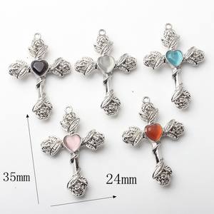 Mới Nhất Thiết Kế Chữ Thập Hình Dạng Mặt Dây Chuyền Charms Kẽm Hợp Kim Mặt Dây Vòng Đeo Tay <span class=keywords><strong>Handmade</strong></span> Tự Làm Đồ Trang Sức Phụ Kiện - Product Image 4