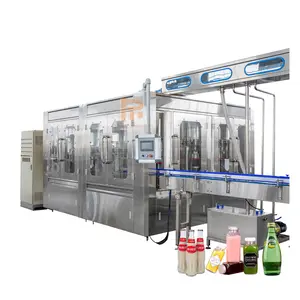 Round Glass Bottling Rotary Table Filler Red Wine Juice Soda Drink Soft Beverage 3in1 Bottle Filling Machinery