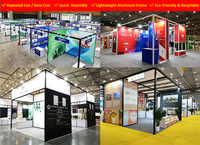 Stand d'exposition modulaire standard en profilé aluminium 13x20 pieds, installation rapide pour les exposants de la Foire Commerciale de Dubaï, Émirats Arabes Unis