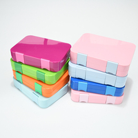 Boîte à lunch scolaire en plastique sans BPA, compatible micro-ondes, style bento pour enfants, pour l'école et le bureau