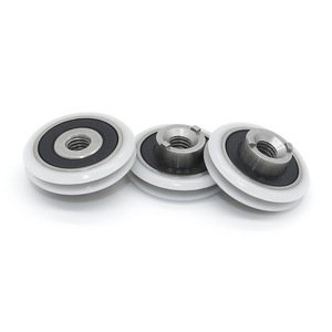 S608RS U-Shaped Pulley Bearing with <b>Rubber</b>-Coated Roller and Plastic Wheel M6*26.8*10.6mm Inner <b>Ring</b> Protruding Threads - Product Image 2