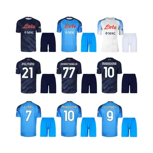 थोक बच्चों 2022 2023 नपोली फुटबॉल जर्सी घर फुटबॉल नेपल्स युवा लड़कों KVARATSKHELIA शर्ट टी शर्ट किट
