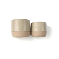 Tasse à thé/à café/à expresso en céramique de luxe beige avec logo personnalisé, sans poignée, 100 ml/180 ml/230 ml, finition mate, passe au lave-vaisselle et au micro-ondes