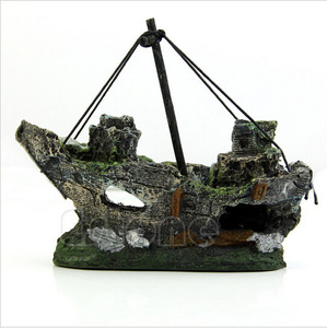 Mini Resina Navio Pirata para Aquarium <span class=keywords><strong>Decor</strong></span> Fish Tank Paisagismo Hideout House - Product Image 3