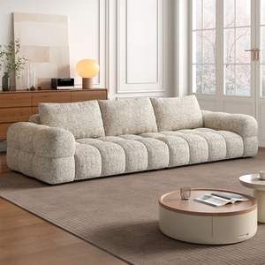 نوفا حديث مخملي بيج كريم زاوية وحدات 1 2 3 مقاعد طقم أرائك قماشية مقطعية أثاث - Product Image 5