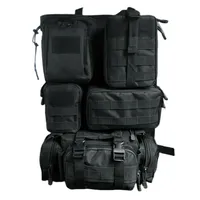 Organisateur de dossier de siège de voiture et de panneau de véhicule tactique en tissu Oxford avec 5 pochettes Molle détachables, ajustement universel pour la plupart des véhicules