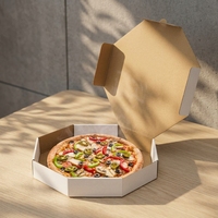 Scatole Ottagonali Personalizzate in Cartone Ondulato Riciclabile per Pizza con Logo per Ristoranti da Asporto e Panetterie