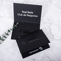 Enveloppes en carton noires personnalisées avec logo UV mini cartes de visite couverture de carte de crédit cadeau avec doublure en éponge estampage de feuille d'or