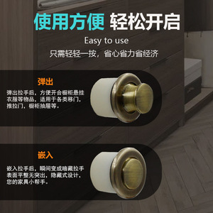 Furniture Handle And Knob Round Zinc Alloy Minimalist Design Easy Installation Drawer Cabinet Door Hardware - Product Image 4
