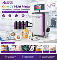 Imprimante jet d'encre UV PIJ couleur CMYK à base d'encre blanche pour matériaux transparents foncés, machine de codage industrielle pour films de bouteilles