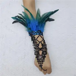 Gothic Style Black Lace Gloves Halloween Party Dance Decorative Bracelet Cosplay Costume Accessories