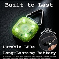 Collier de sécurité pour chien, lumière LED rechargeable, pour la marche nocturne, à clipser, haute visibilité, résistant à l'eau, USB-C