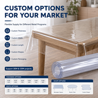 Nappe transparente en PVC YJ, couverture de table en plastique transparent, protection de table en vinyle pour les écoles, facile à nettoyer, directement de l'usine