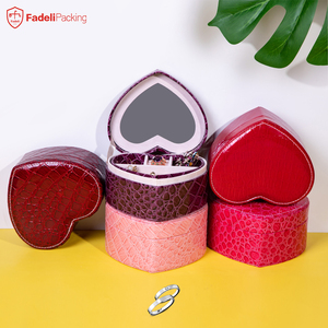 FADELI-pendientes pequeños de cuero sintético para mujer y niña, caja de joyería de viaje, organizador de joyería - Product Image 2