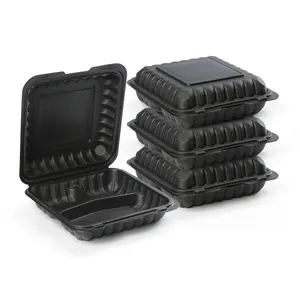 High Quality Microwave To Go Restaurant Lunch Box 8 X8 Hinged 3 Compartment Styrofoam Containers