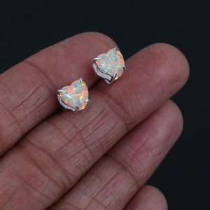 Pendientes de ópalo en forma de corazón YASHEE chapados en plata para mujer, joyería de regalo - Product Image 4