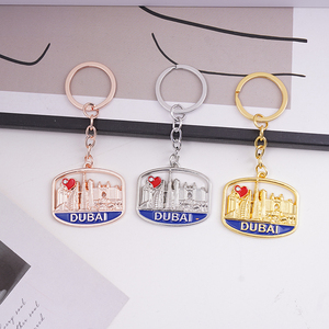 Tùy chỉnh thực hiện chủ chốt nhà máy vàng Kẽm hợp kim <span class=keywords><strong>UAE</strong></span> Móc Chìa Khóa 3D kim loại Dubai du lịch lưu niệm Keychain bán buôn - Product Image 5