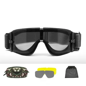 نظارات Yijia للتصوير مزودة بـ 3 عدسات قابلة للتبديل ، إطار Pc لحماية العين عالي التأثير ، نظارات ركوب الدراجات