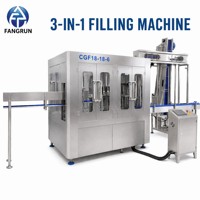 Machine de remplissage d'eau automatique 3 en 1, machine de remplissage de liquides, machine de remplissage automatique de bouteilles, ligne de machines de remplissage et d'emballage