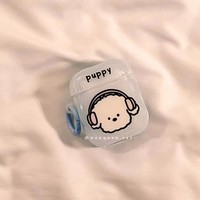 Nouvelle coque en silicone souple sans fil Bluetooth INS motif chiot de dessin animé mignon et amusant dégradé bleu pour AirPods Pro 1 2 3 4