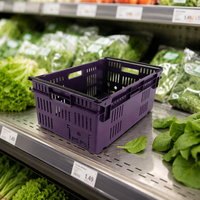 Caisse en plastique durable et écologique HAOSEN, empilable et emboîtable, pour la transformation alimentaire et l'emballage des légumes, légère